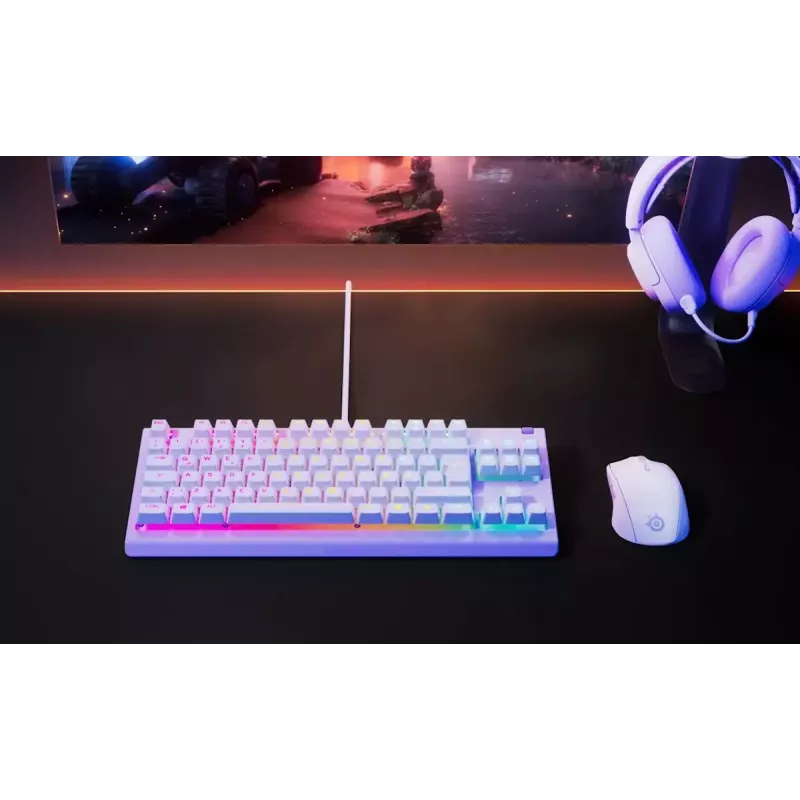Mechanische TKL-Gaming-Tastatur STEELSERIES Apex 3 TKL US RGB mit Hintergrundbeleuchtung, tenkeyless, US-Layout