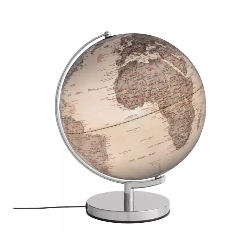 Tischglobus politisch TROIKA STELLAR LIGHT 30 cm Durchmesser, klassisches Design, netzbetrieben, silber