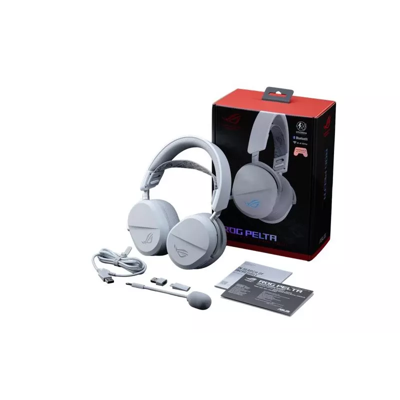 ASUS ROG Pelta Headset kabelgebunden & kabellos Kopfbügel Gaming USB Type-C Bluetooth Weiß