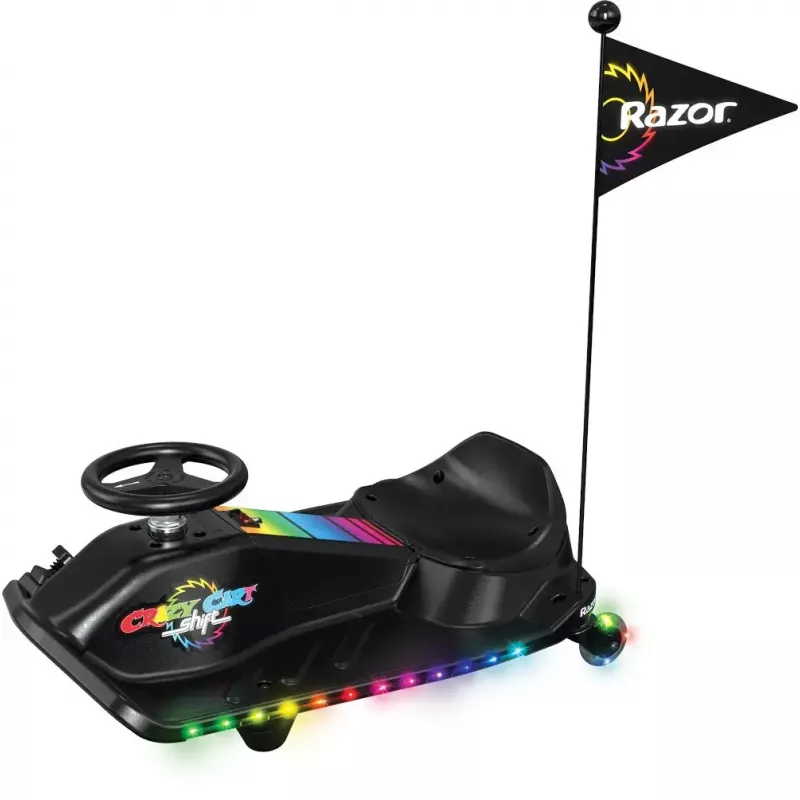 Elektro-Driftkart Razor CRAZY CART Shift Lightshow — wiederaufladbare Lithium-Batterie, LED-Lichtshow, 13 km/h, 40 min