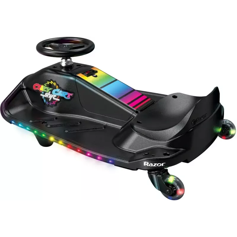 Elektro-Driftkart Razor CRAZY CART Shift Lightshow — wiederaufladbare Lithium-Batterie, LED-Lichtshow, 13 km/h, 40 min