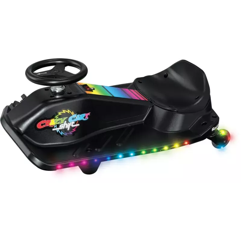 Elektro-Driftkart Razor CRAZY CART Shift Lightshow — wiederaufladbare Lithium-Batterie, LED-Lichtshow, 13 km/h, 40 min