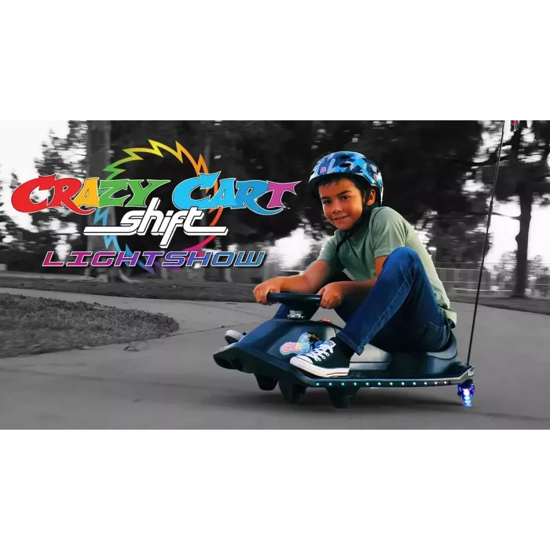 Elektro-Driftkart Razor CRAZY CART Shift Lightshow — wiederaufladbare Lithium-Batterie, LED-Lichtshow, 13 km/h, 40 min