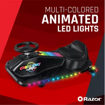 Elektro-Driftkart Razor CRAZY CART Shift Lightshow — wiederaufladbare Lithium-Batterie, LED-Lichtshow, 13 km/h, 40 min