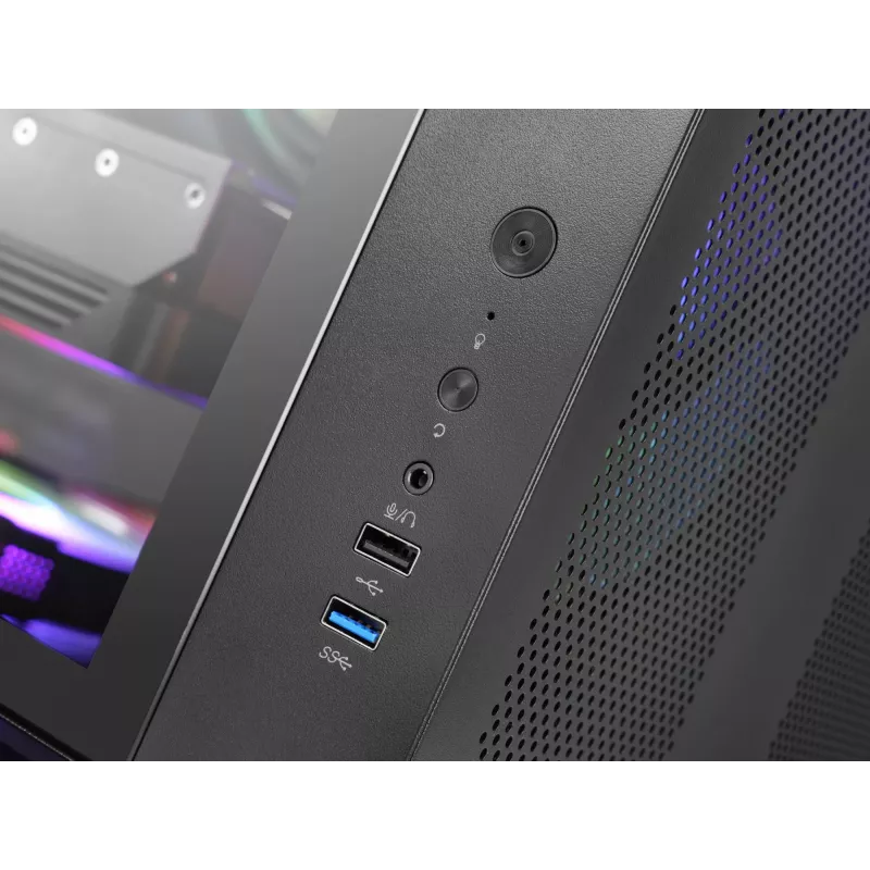 PC-Gehäuse TACENS Mars Gaming MCV-ONE Midi Tower – Schwarz, ATX/Micro-ATX/Mini-ITX, gehärtetes Glas, unterstützt 120-mm-Lüfter