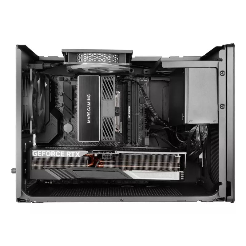 PC Mini Tower Gehäuse TACENS Mars Gaming MC-XPRO — Mini-ITX/Micro-ATX, SFX-Netzteilunterstützung, Mesh, Schwarz, 120-mm-Lüfter