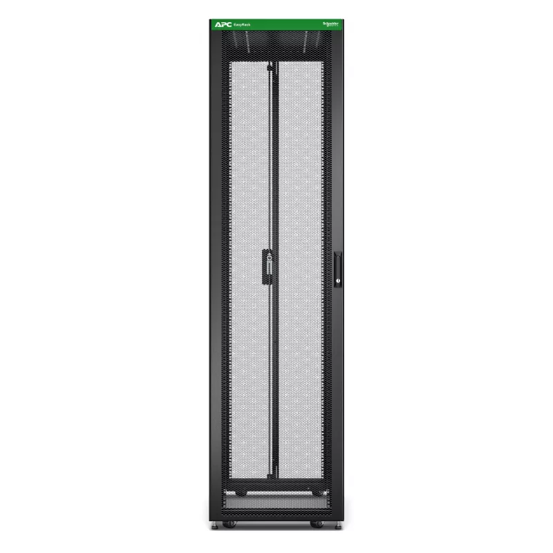 APC Easy Rack, 48U, Schwarz, mit Dach, Rollen, Füßen, 4 Halterungen und Seitenverkleidungen, ohne Boden, 2258H x 600B x 1000T mm