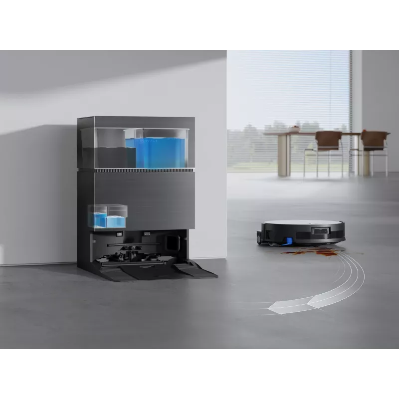 Staubsaugerroboter Ecovacs Deebot X11 Pro Omni — schwarz, Li‑Ion 6400 mAh, 206 min Laufzeit, 0,22 L Staubbehälter, Basisstation 2,5 L