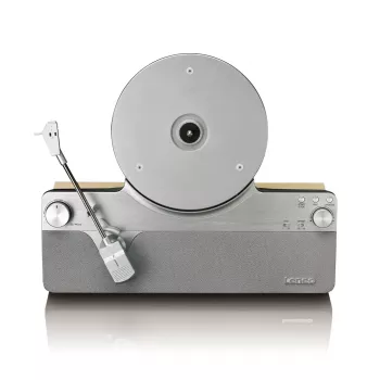 Belt-Drive-Audio-Plattenspieler Lenco LSA-071SI, vollautomatisch, grau, Bluetooth, 3,5 mm, 10 W