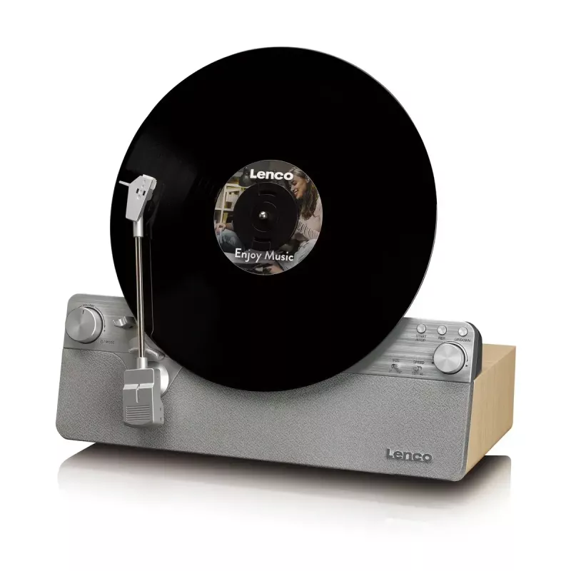 Belt-Drive-Audio-Plattenspieler Lenco LSA-071SI, vollautomatisch, grau, Bluetooth, 3,5 mm, 10 W