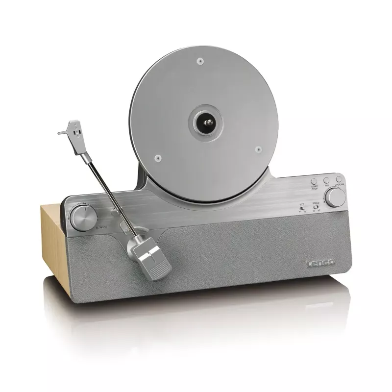 Belt-Drive-Audio-Plattenspieler Lenco LSA-071SI, vollautomatisch, grau, Bluetooth, 3,5 mm, 10 W