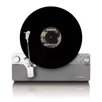 Belt-Drive-Audio-Plattenspieler Lenco LSA-071SI, vollautomatisch, grau, Bluetooth, 3,5 mm, 10 W