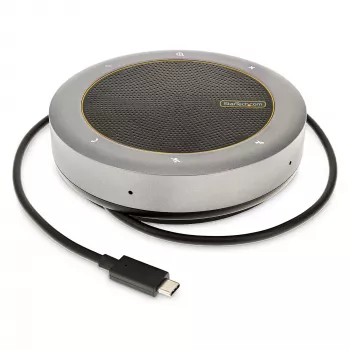 StarTech.com USB-C Speakerphone Docking Station, Mini Portable Conference Speaker und Audio Dock, USB-C zu VGA/4K HDMI, 2x USB-A Hub, Mikrofon/Lautsprecher, Teams/Zoom/Softphone Speakerphone