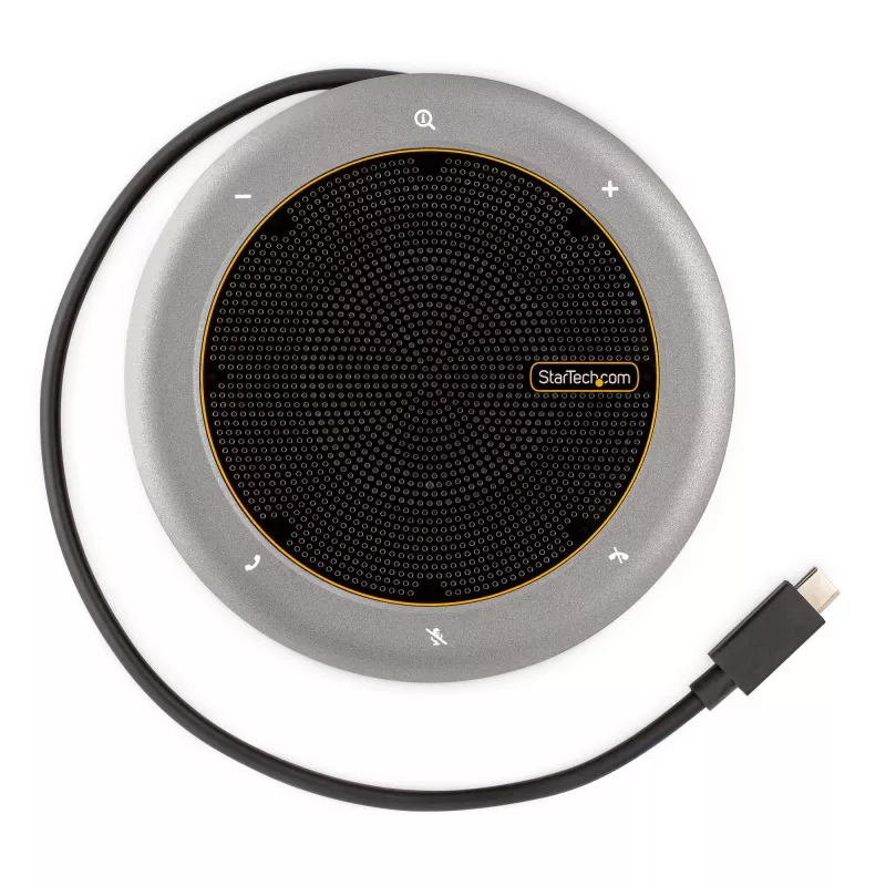 StarTech.com USB-C Speakerphone Docking Station, Mini Portable Conference Speaker und Audio Dock, USB-C zu VGA/4K HDMI, 2x USB-A Hub, Mikrofon/Lautsprecher, Teams/Zoom/Softphone Speakerphone