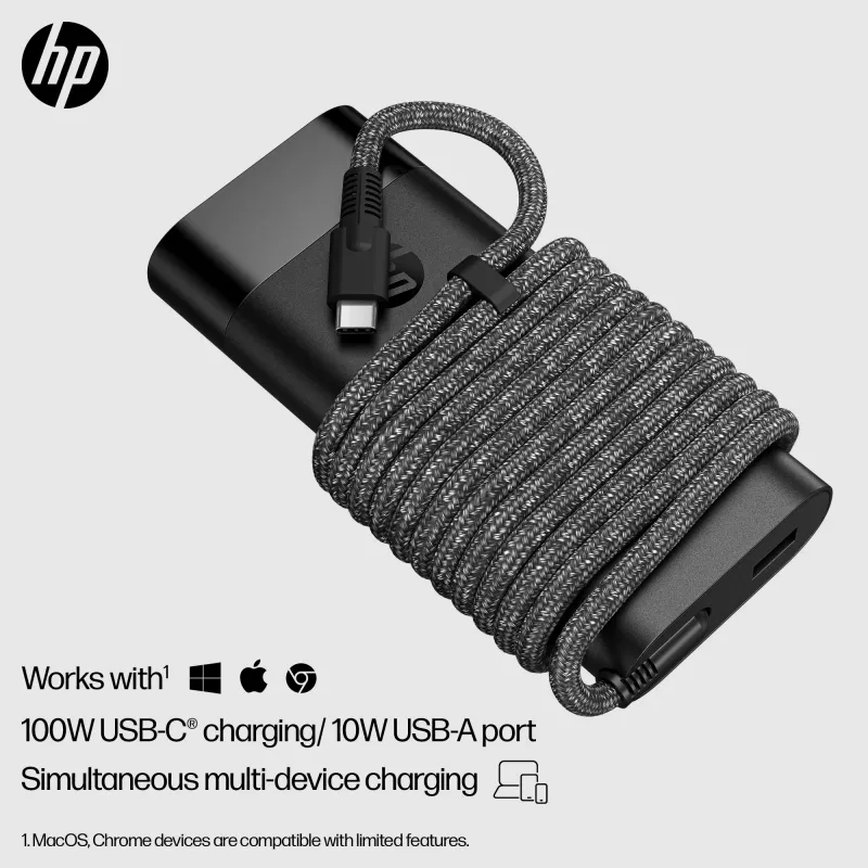 HP 110W USB-C Laptop-Ladegerät, Laptop, Innenbereich, 43 - 63 Hz, 110 W, 5V/9V/12V/15V/20V, 1,6 A