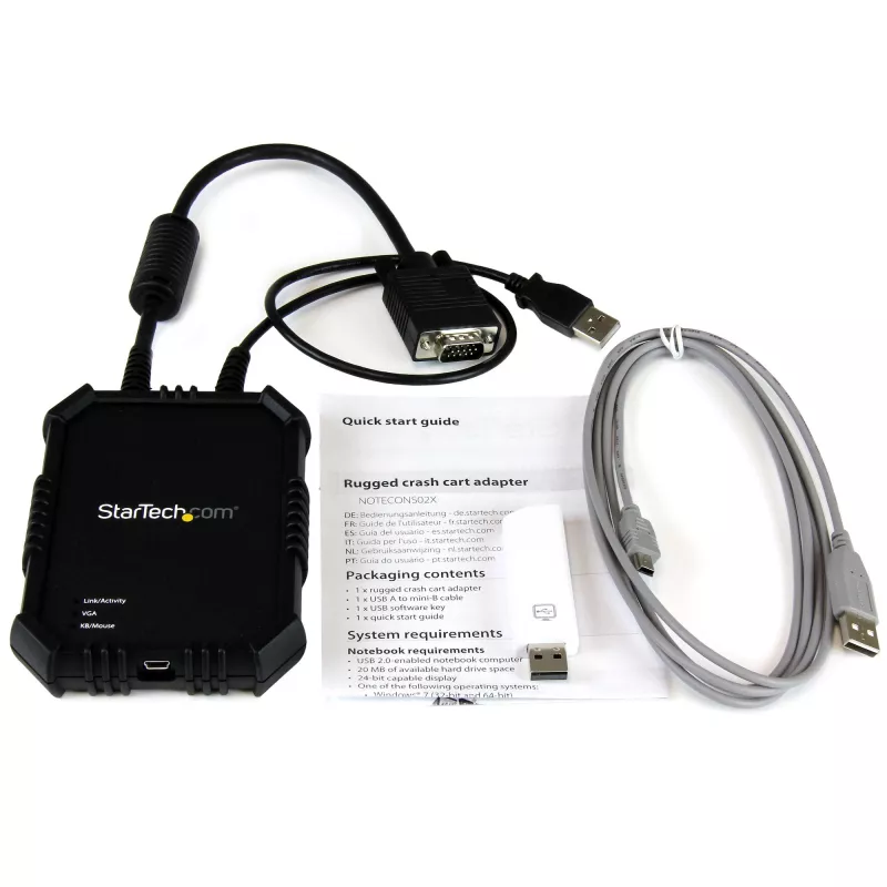 StarTech.com Laptop-zu-Server-KVM-Konsole mit robustem Gehäuse