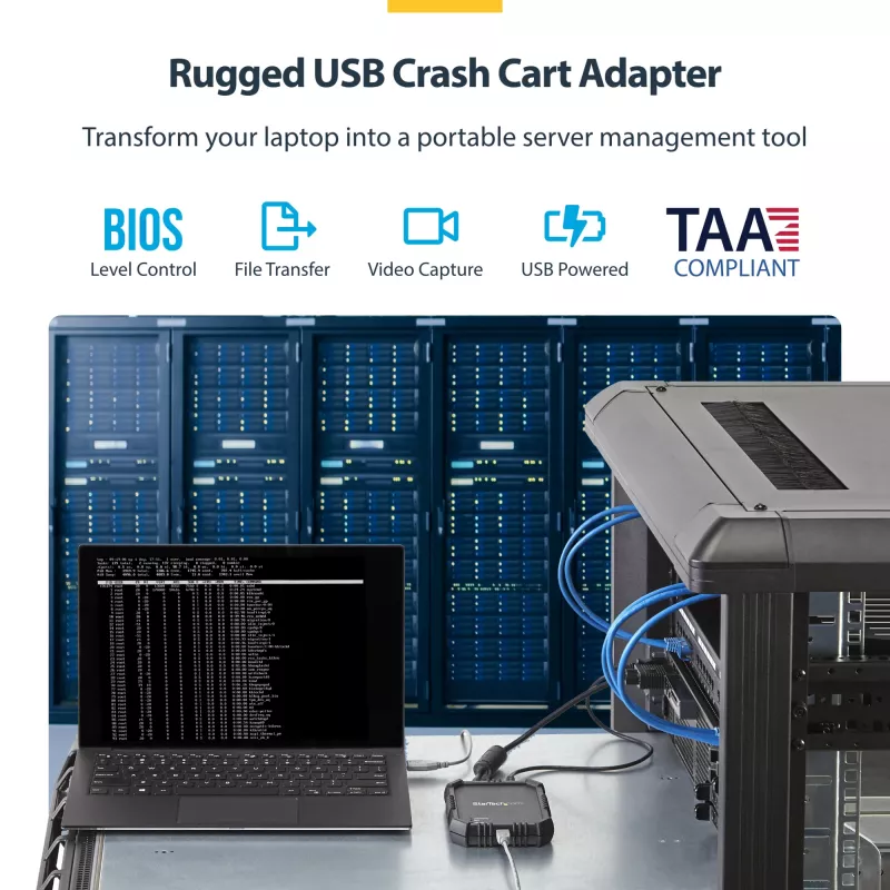 StarTech.com Laptop-zu-Server-KVM-Konsole mit robustem Gehäuse