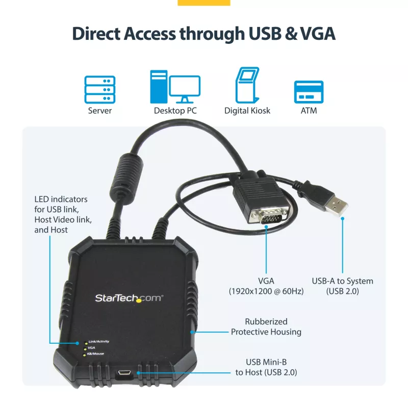 StarTech.com Laptop-zu-Server-KVM-Konsole mit robustem Gehäuse