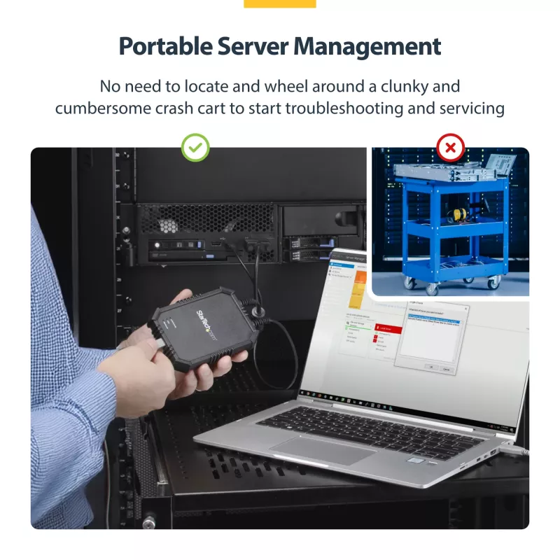 StarTech.com Laptop-zu-Server-KVM-Konsole mit robustem Gehäuse