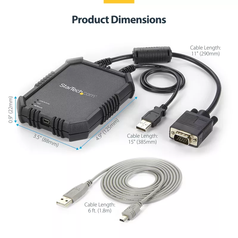 StarTech.com Laptop-zu-Server-KVM-Konsole mit robustem Gehäuse