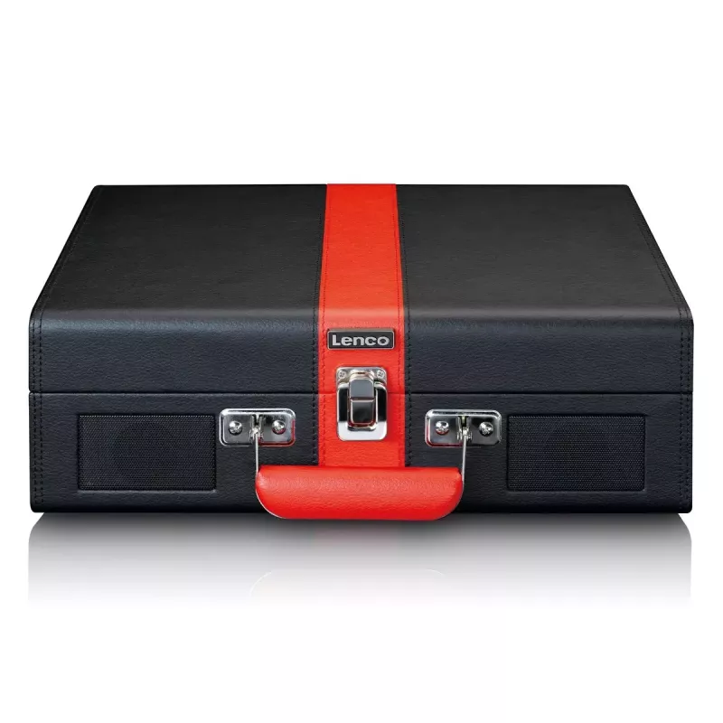 Riemengetriebener Audio-Plattenspieler Lenco TT-110 Schwarz Rot Halbautomatisch
