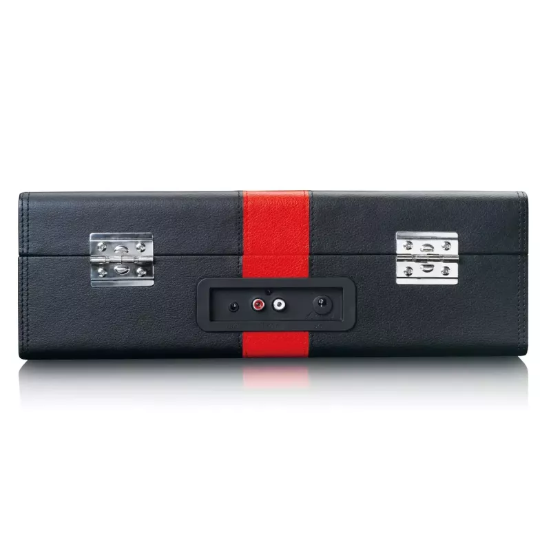 Riemengetriebener Audio-Plattenspieler Lenco TT-110 Schwarz Rot Halbautomatisch