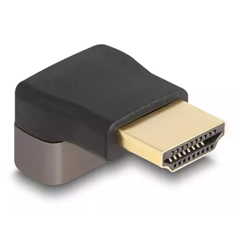 DeLOCK HDMI Adapter Stecker auf Buchse 90° nach oben abgewinkelt 8K 60 Hz grau Metall