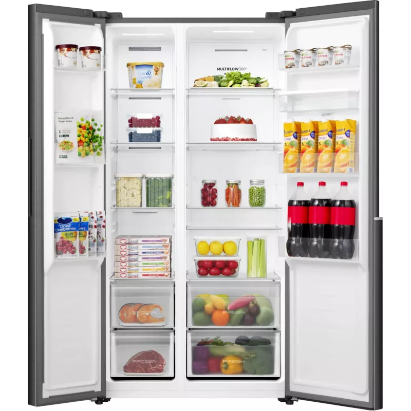 Gorenje Side-by-Side-Kühlschrank NRS917E41BXWD, freistehend, American Door, Schwarz, 2 Türen, Touch, LED