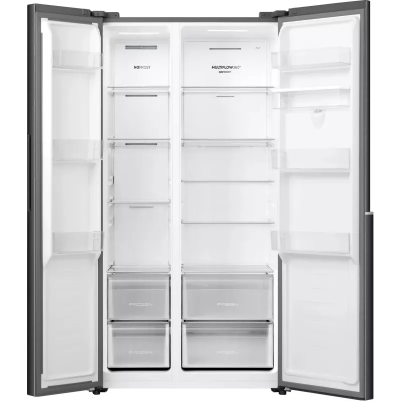 Gorenje Side-by-Side-Kühlschrank NRS917E41BXWD, freistehend, American Door, Schwarz, 2 Türen, Touch, LED