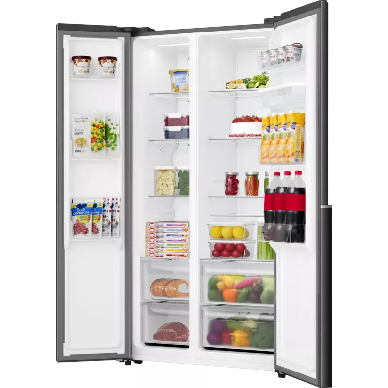 Gorenje Side-by-Side-Kühlschrank NRS917E41BXWD, freistehend, American Door, Schwarz, 2 Türen, Touch, LED