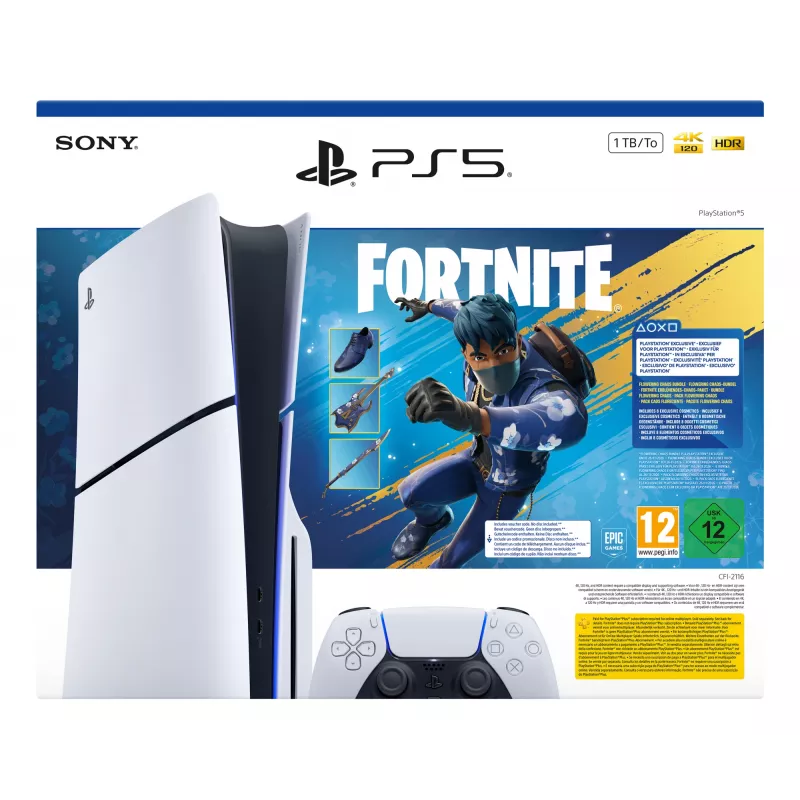 Sony PlayStation 5 - Fortnite Flowering Chaos Bundle 1 TB Wi-Fi Schwarz, Weiß