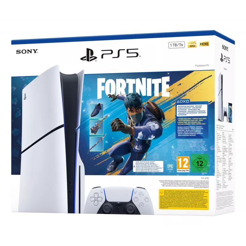 Sony PlayStation 5 - Fortnite Flowering Chaos Bundle 1 TB Wi-Fi Schwarz, Weiß