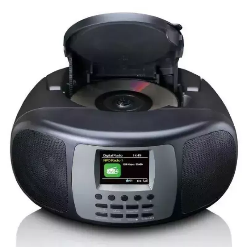 Tragbares DAB+/UKW-Radio Lenco SCD-860 mit Bluetooth, CD-Player, 2,4-Zoll-TFT-Display, 2×2W, AUX, Batterie/Netz