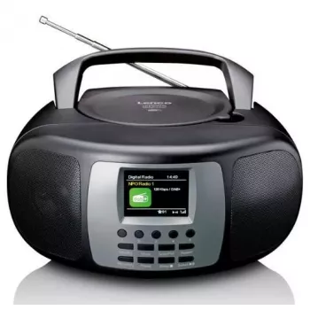 Tragbares DAB+/UKW-Radio Lenco SCD-860 mit Bluetooth, CD-Player, 2,4-Zoll-TFT-Display, 2×2W, AUX, Batterie/Netz