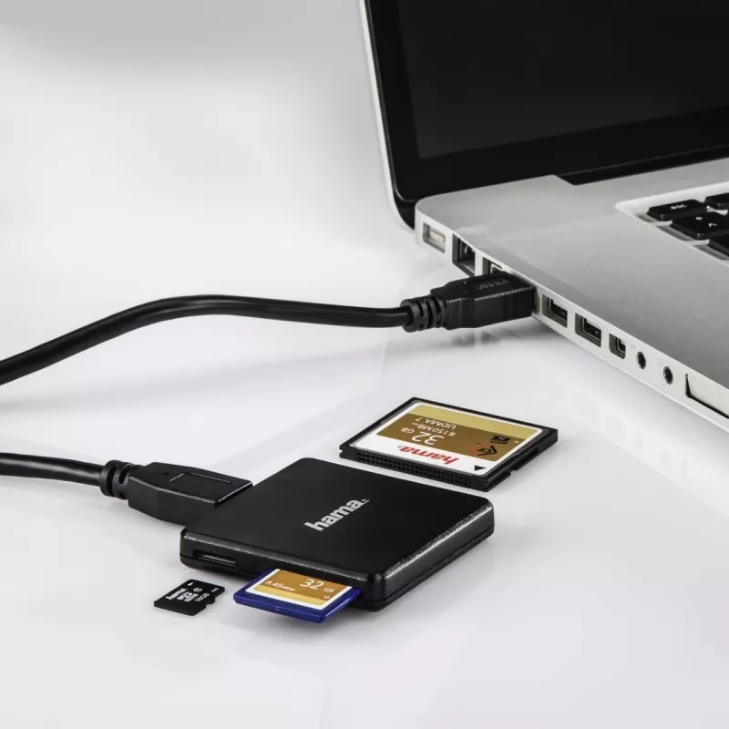Hama USB 3.0 Multi-Kartenleser, SD/microSD/CF, schwarz