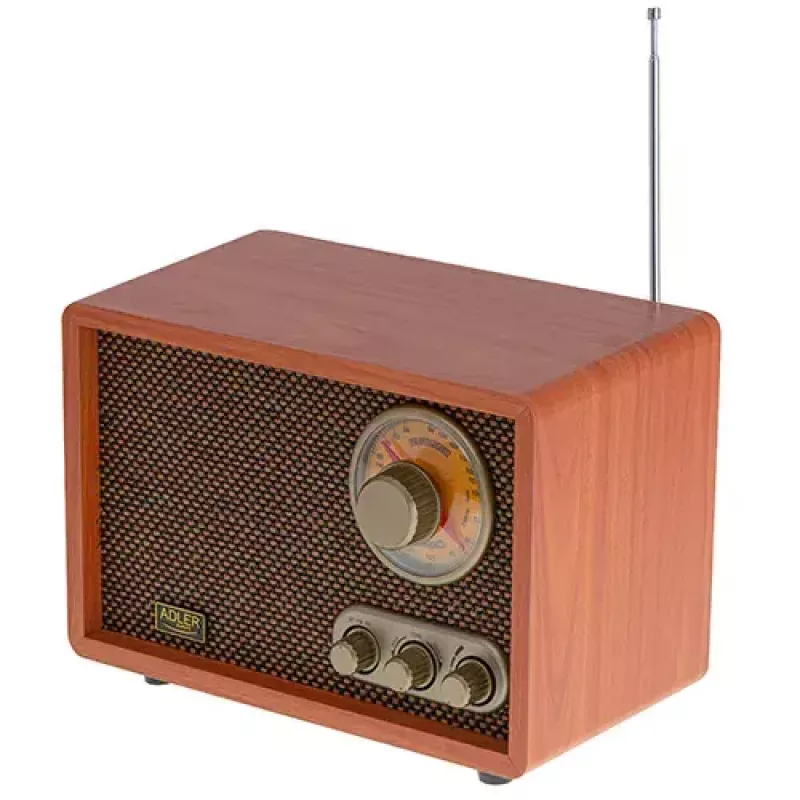 Tragbares Radio Adler AD 1171 – AM/FM, 10 W RMS, Bluetooth, externe Antenne, bronze, 290×200×172 mm