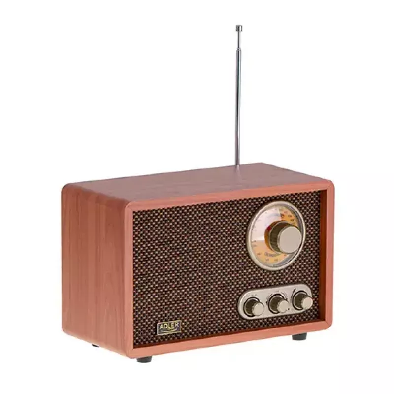 Tragbares Radio Adler AD 1171 – AM/FM, 10 W RMS, Bluetooth, externe Antenne, bronze, 290×200×172 mm