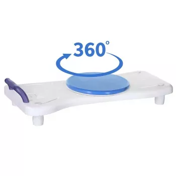 Badesitz ActionMed LW400AM 2-in-1 mit schwenkbarer Transferscheibe, weiß, feuchtigkeitsbeständig, ergonomischer Sitz, Aufhängeloch