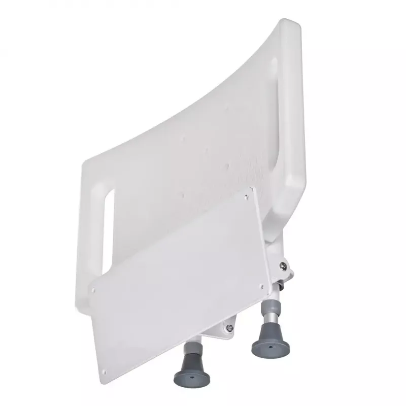 Wandmontierbarer klappbarer Duschstuhl ActionMed KP600AM — weiß, ergonomischer Sitz, verstellbare rutschfeste Füße, 3 kg
