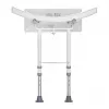Wandmontierbarer klappbarer Duschstuhl ActionMed KP600AM — weiß, ergonomischer Sitz, verstellbare rutschfeste Füße, 3 kg