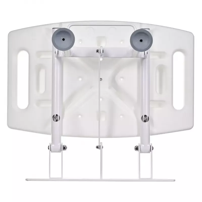 Wandmontierbarer klappbarer Duschstuhl ActionMed KP600AM — weiß, ergonomischer Sitz, verstellbare rutschfeste Füße, 3 kg