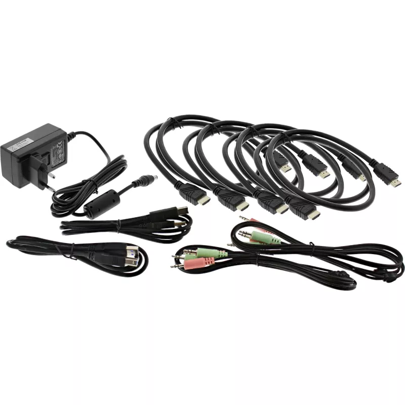 KVM Desktop Switch InLine 62652I 2-Port Dual Monitor HDMI 4K USB 3.0 Audio
