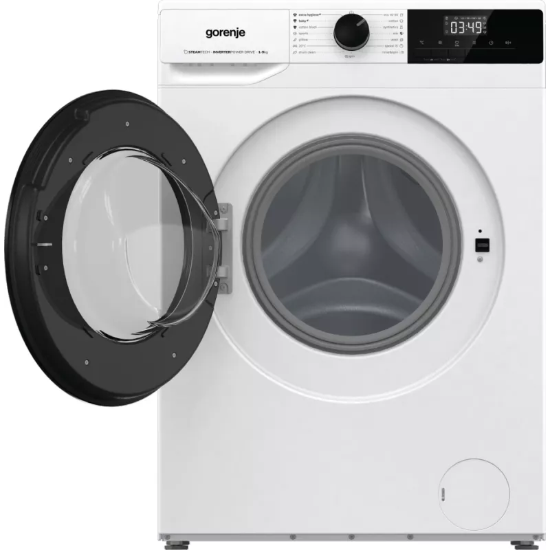 Gorenje Tvättmaskin WNHPI94A1PS BK070, Frontlader, 9 kg, B, 75 dB, 1400 U/min, A