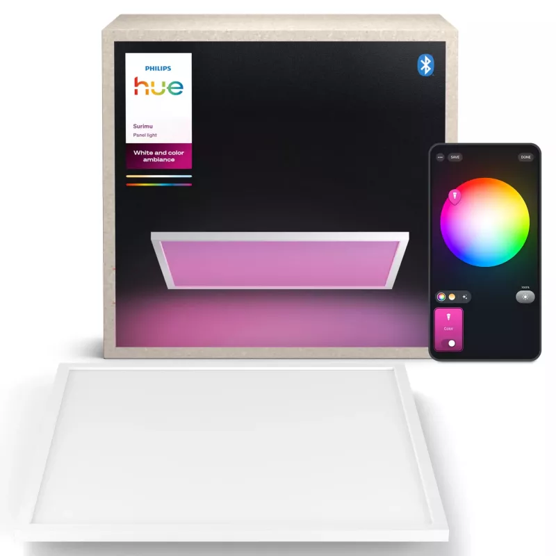 Quadratische LED-Panel Philips Surimu Square Panel, Bluetooth, Weiß, Aluminiumgehäuse, 220–240 V