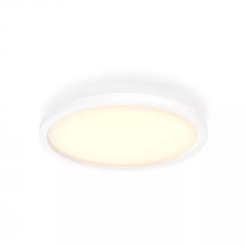 Philips Aurelle Hue Runde Panel-Leuchte, Intelligente Deckenleuchte, Bluetooth/Zigbee, Weiß, LED, Aluminium, Variabel