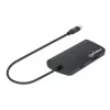 Manhattan USB-C Dock/Hub mit Kartenleser, Anschlüsse (x5): Ethernet, USB-A (3) und USB-C, 5 Gbit/s (USB 3.2 Gen1 alias USB 3.0), mit Power Delivery (100W) zum USB-C-Anschluss (Hinweis: zusätzliches USB-C-Netzteil und USB-C-Kabel erforderlich), universell für alle Geräte, Aluminium