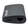 Manhattan USB-C Dock/Hub mit Kartenleser, Anschlüsse (x5): Ethernet, USB-A (3) und USB-C, 5 Gbit/s (USB 3.2 Gen1 alias USB 3.0), mit Power Delivery (100W) zum USB-C-Anschluss (Hinweis: zusätzliches USB-C-Netzteil und USB-C-Kabel erforderlich), universell für alle Geräte, Aluminium