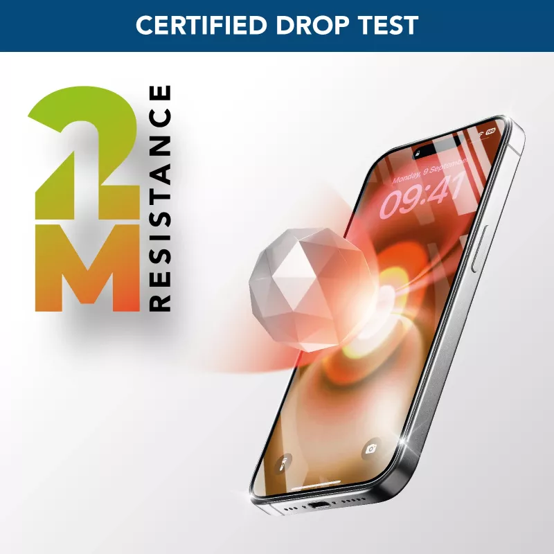 Cellularline Fortified Xtreme Glass - iPhone 16 Ultrawiderstandsfähiges gehärtetes Glas mit verstärkten Rändern, einfach anzubringen und extrem widerstandsfähig