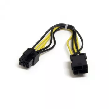 StarTech.com 8in 6 Pin PCI Express Stromverlängerungskabel, PCI-E (6-polig), PCI-E (6-polig), 0,15 m, Stecker, Buchse, Schwarz, Gelb