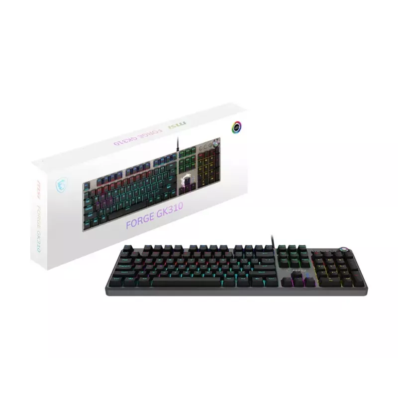 Gaming-Tastatur MSI FORGE GK310 RED DE Mechanisch USB QWERTY Schwarz